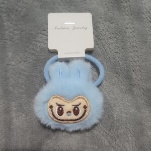 Blue Plush Kids Hair Tie